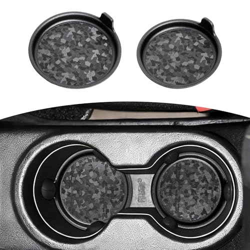 Cup Holder Inserts Coaster Compatible with 2012-2017 Jeep Wrangler JK 2/4 Door Accessories, Center Console Cupholder Pad, Non-Slip Drink Liner, Original Design, TPE, 2-Pcs Front Only - size: 2 Pack for JK Front