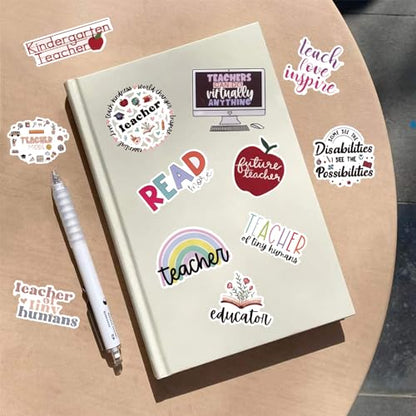 110PCS Teacher Stickers, Non-Repeating Funny Teacher Stickers Waterproof Meme Stickers for Teachers Gift Vinyl Decals Cute Stickers Gifts for Laptop Water Bottles Phone - style: Teacher Stickers