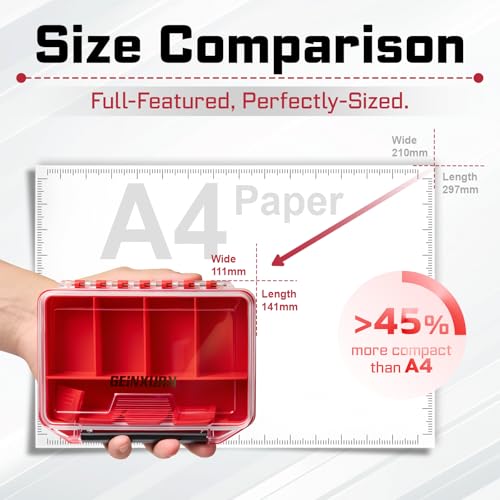 Geinxurn IPX4 Waterproof Small Storage Parts Organizer, Small Parts Case with Removable Dividers, Screwdriver Bit Set Box(2 Boxes) - style: DMBQC-7D