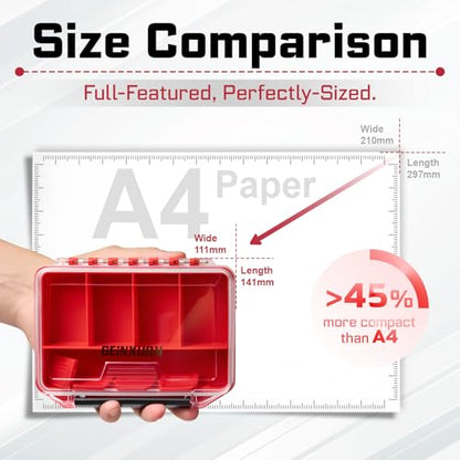 Geinxurn IPX4 Waterproof Small Storage Parts Organizer, Small Parts Case with Removable Dividers, Screwdriver Bit Set Box(2 Boxes) - style: DMBQC-7D
