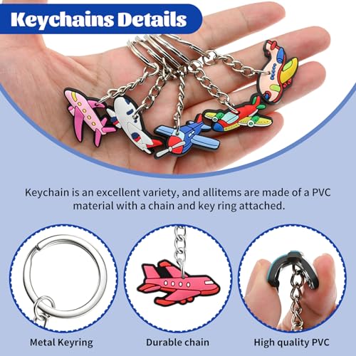 Keychains Bulk,Funny Key Chain for Prizes Incentives Holiday Gifts Birthday Party Favors - color: 30pcs Airplane Keychains