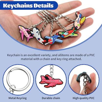 Keychains Bulk,Funny Key Chain for Prizes Incentives Holiday Gifts Birthday Party Favors - color: 30pcs Airplane Keychains