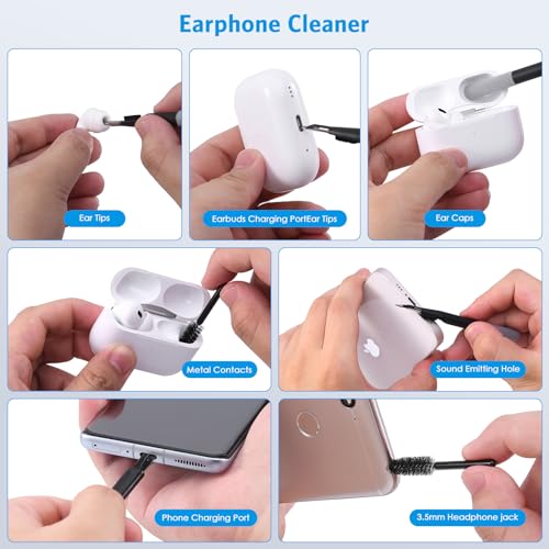 18 in 1 Multifunctional Keyboard Cleaner Kit for Electronic Devices, Keyboard Cleaning Brush, Headphones Cleaner Kit for AirPods, Cellphones,Laptop Cleaner, Camera,Earbuds