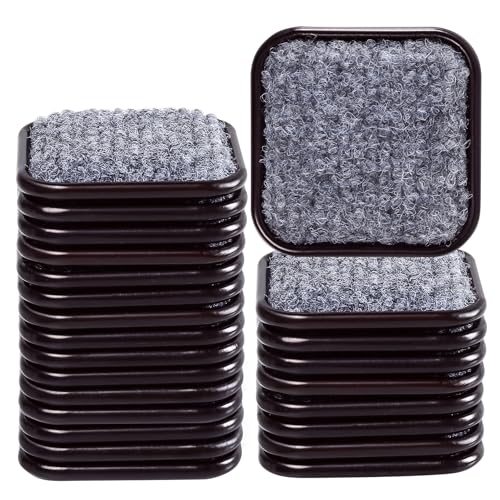1 3/4" Square Carpet Bottom Furniture Caster Cups, Reusable Furniture Sliders for Hardwood Floors, Felt Furniture Pads Coasters to Protect Tile or Laminate Floors from Scratches, Brown/Gray (24 Pack) - size: 1-3/4 Inch, 24 Pack