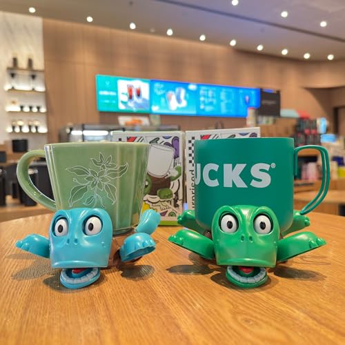 JOD® Turtle Cup Holder,Turtle Coaster with Funny Expression, 2 PCs Cup Holder with Liftable Limbs & Expressive Face for Turtles,Tortoise Lover Gag Gifts Home Decor(2pc-Green Blue) - color: 2pc-greenblue