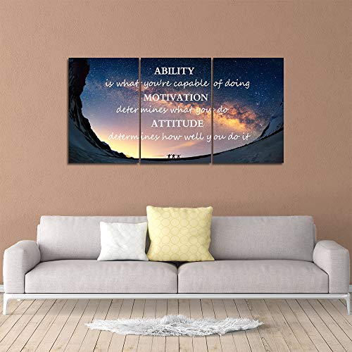 Yetaryy Large Canvas Quotes Wall Art Ability Motivation Attitude Inspirational Saying Posters and Prints 3 Piece Home Decor Entrepreneur Office Words Quote Decoration Ready to Hang - 60" W x 28" H - color: Art-08, size: 60"W x 28"H