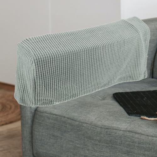 FOMIYES 2pcs Sofa Armrest Covers - Stretch Couch Armrest Protectors for Chairs, Recliners, Dogs & Cats