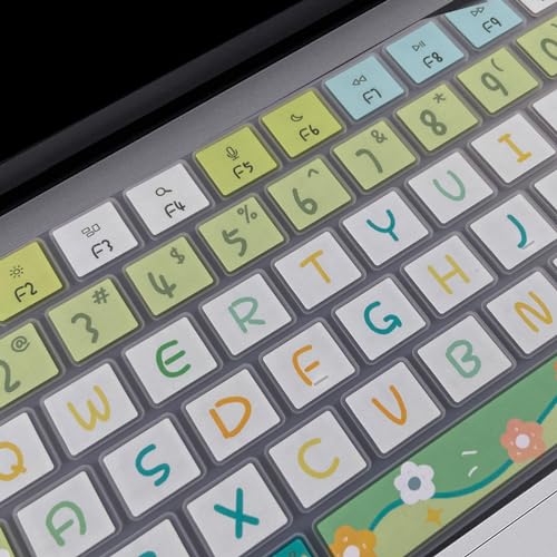 Cute Silicone Keyboard Cover for 2021-2024 MacBook Air 13.6" 15" A2941 A3114 A2681 A3113, MacBook Pro 14" 16" A2442 A2779 A2918 A2992 A2485 A2780 A2991 A3112 A3401 A3406 M4 M3 M2 M1 Max, Cute Flowers - color: Cute Flowers