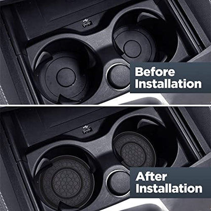 2 PCS Car Cup Holder Coaster,Car Coasters Cup Mats,2.75 Inch Universal Car Cup Coasters,Non-Slip Anti Dust Mats Cup Holder Insert Coaster, Suitable for Most Car Interior (Black) - color: Black