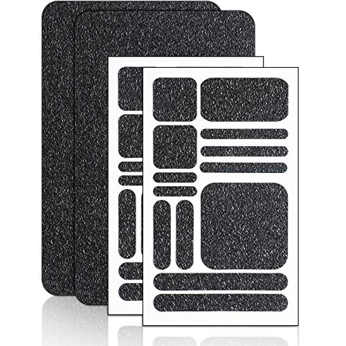 Zonon 4 Pieces Grip Phone Tape Sticker Anti Slip Rubber Textured Phone Tape Adhesive Traction Grip Decal Stickers for Tablet Computer Gaming Cases(Black)