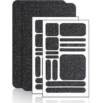 Zonon 4 Pieces Grip Phone Tape Sticker Anti Slip Rubber Textured Phone Tape Adhesive Traction Grip Decal Stickers for Tablet Computer Gaming Cases(Black)