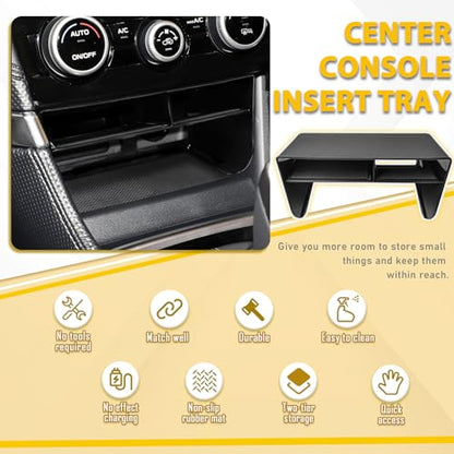 Center Console Organizer Compatible with Subaru Forester 2019 2020 2021 2022 2023 2024 Accessories, Middle Console Storage Box Insert Tray with Charging Hole (NOT for XT or 2025 Models)