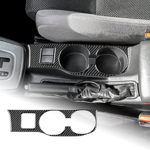 AIRSPEED for Subaru Impreza 2005 2006 2007 Gear Shift Cup Holder Frame Cover Carbon Fiber Center Console Interior Trim Accessories, Black - color: Cup Holder Frame Black