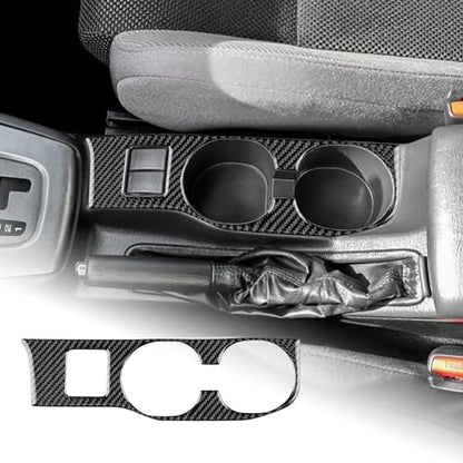 AIRSPEED for Subaru Impreza 2005 2006 2007 Gear Shift Cup Holder Frame Cover Carbon Fiber Center Console Interior Trim Accessories, Black - color: Cup Holder Frame Black