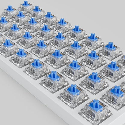 Zhouwang 35Pcs Crystal Blue Switch,1Pcs Kailh Box Experience Switch,Crisp Clicky,Suitable clicker for 3D Prints and Mechanical Gaming Keyboards. - color: Crysta Blue, size: 36Pcs