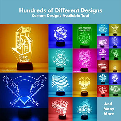 Personalized Gaming LED Sign Night Light Lamp with Remote, Custom Text, Acrylic Display with 16 Colors & 4 Modes, Battery or USB Power, Made in the USA (Controller 1) - style: GB