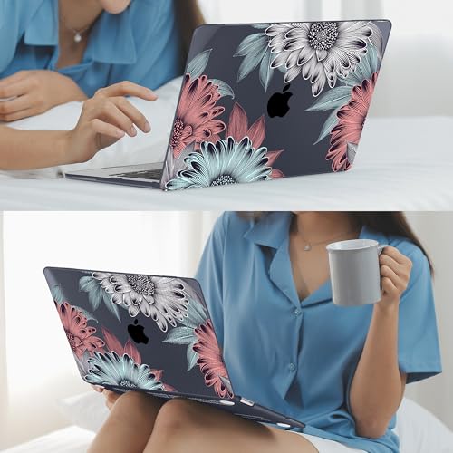 Mektron Case for 2026 MacBook Neo 13-inch A18 Pro chip A3404 Laptop Cover with 13-inch (Diagonal) Liquid Retina Display+ Keyboard Cover+ Screen Protector, Blooming Chrysanthemums - color: Blooming Chrysanthemums