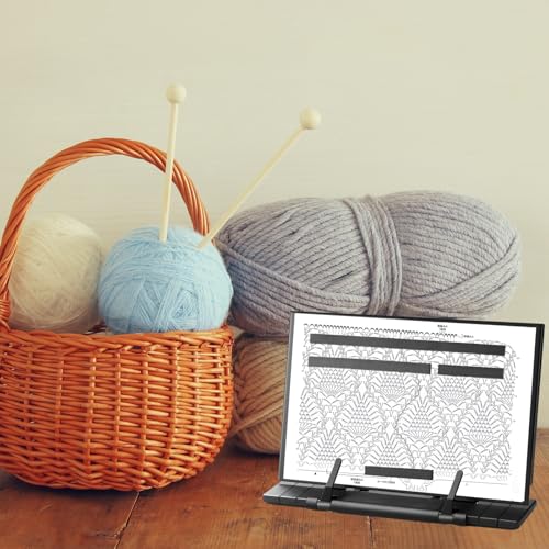 Knitting Pattern Holder with 4 Replacement Black Magnets, Knitting Chart Keeper Cross Stitch Pattern Holder for Crochet, Cross Stitch Supplies & Accessories, 11.22" Lx7.28 W - size: 11.22" L x 7.28" W