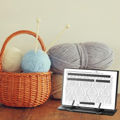 Knitting Pattern Holder with 4 Replacement Black Magnets, Knitting Chart Keeper Cross Stitch Pattern Holder for Crochet, Cross Stitch Supplies & Accessories, 11.22" Lx7.28 W - size: 11.22" L x 7.28" W