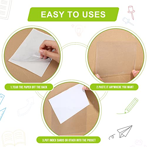 Chinco 30 Pcs Self Adhesive Pockets, Bin Labels for Storage Bins, Clear Pocket Label Sleeves, Plastic Index Card Holder with Top Open for Organizing Bins Box Drawer(5 x 7 Inch) - size: 5 x 7 Inches