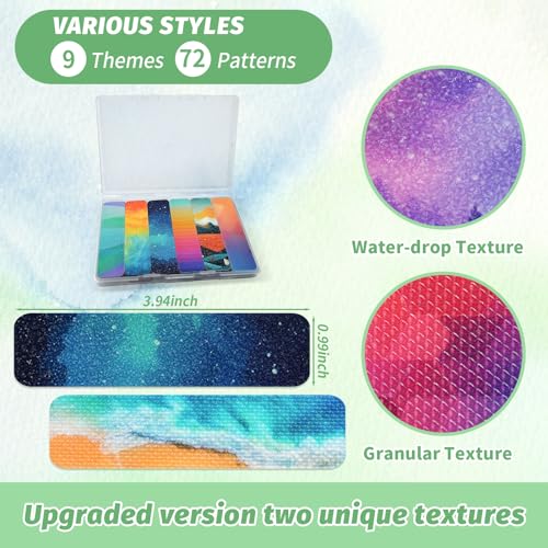 72 Pieces Anxiety Sensory Stickers with Storage Box - Sensory Stickers for ADHD - 2 Textured Surface Adhesives - Sensory Strips for Office & Classroom Desk Relieve Adult & Teen Stress - style: A-Unique Style