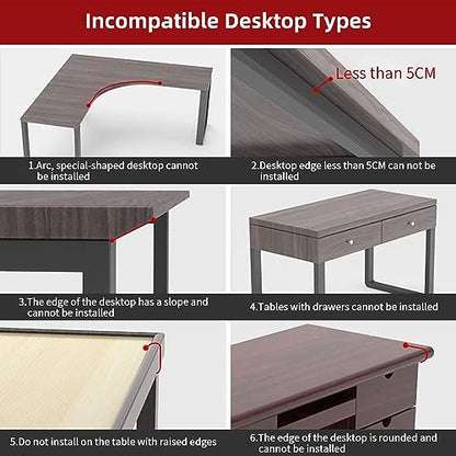 OUGIC Ergonomic Desk Extension Tray, 30 x 15 cm, Clamp Without Perforation, Foldable Keyboard Drawer Tray, Wrist Rest, Computer Stand - color: Maple, size: 15cm*30cm