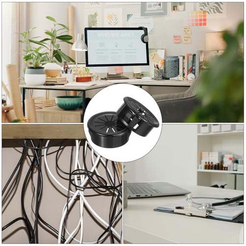 uxcell 30Pcs Cable Grommets, Snap Bushing Grommet for Holes with 1"(25mm) Mounting, Round Nylon Snap in Cable Desk Grommet for Cables and Cords Management, Black - size: 25 mm