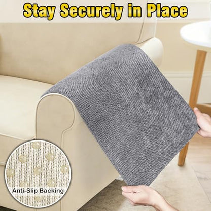 Couch Arm Covers, Sofa Arm Covers, Waterproof Armrest Cover for Sofa, Loveseat, Armchair, Anti-Slip Recliner Arm Cover, Headrest Cover, Arm Chair Covers Set of 2 (Dark Gray, 24"×24") - color: Dark Gray, size: 24" x 24" - 2 pcs