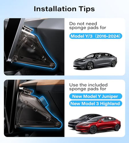 TAZENI Under Screen Storage Box Fit Model Y Juniper Model 3 Highland, Magnetic Hidden Privacy Storage for Model Y 3 Accessories, Center Console Organizer for Model Y 2019~2026 & Model 3 2016-2026