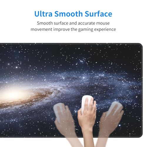 Galaxy Gaming Mouse Pad, Space Universe Starry Nebula Large Extended Desk Mat 11.8X 31.5 inches with Non-Slip Base & Stitched Edges, Waterproof Desk Mat for Office, Home, Laptop, Computer Keyboard - color: Galaxy_07