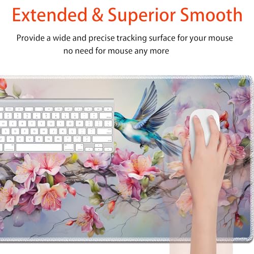 MTG Playmat, Smooth Surface Game Play Pad MTG TCG 24 x 14 inch with Storage Bag, Non-Slip Mouse Pad Card Fighting Game, Flower Bird - color: Flower Bird