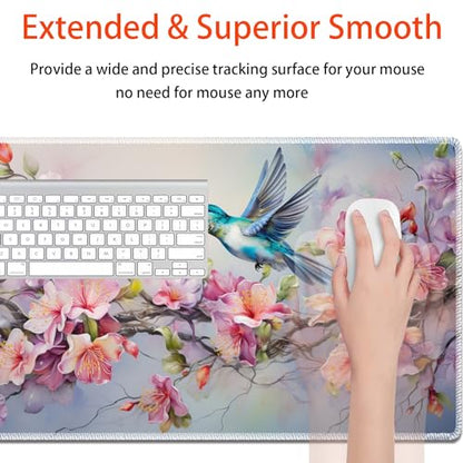 MTG Playmat, Smooth Surface Game Play Pad MTG TCG 24 x 14 inch with Storage Bag, Non-Slip Mouse Pad Card Fighting Game, Flower Bird - color: Flower Bird