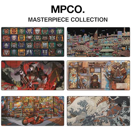 MPCO. Original Large Gaming Desk Mat – 36" x 17" Duraglyde Masterpiece Ichiba-Night Full Desk Mouse Pad for Smooth Precision – Non-Slip, Washable Extra-Large PC Mouse Pad for Gaming Sessions - color: DuraGlyde Ichiba-Night