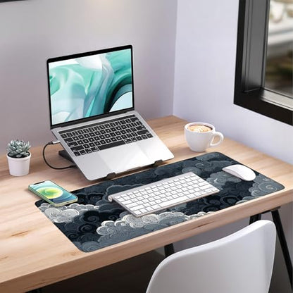 Clouds Extended Gaming Mouse Pad 35.4 x 15.7 Inch – Elegant Desk Mat for Gaming, Office, and Study with Non-Slip Rubber Base - color: #43, size: 35.4 x 15.7 Inch