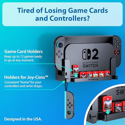 TotalMount Wall Mount for Nintendo Switch 2 (Mounts Switch 2 by TV) – Switch 2 Black - color: Switch 2 Black