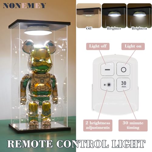 NONEMEY Clear Acrylic Display Case with Remote Control Light for 1000% Bearbrick, Dustproof Model Showcase Organizer Box, Display Case for Collectibles Bearbrick (15.7×12×30inch,40×30×76cm) - size: 15.7×12×30 inch, 40×30×76 cm
