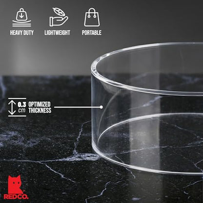Red Co. Set of 3 Sizes (6", 5", 4") Acrylic Round Cylinder Display Nesting Riser Stands with Hollow Bottoms, Crystal Clear - color: Clear, size: 6", 5", 4"