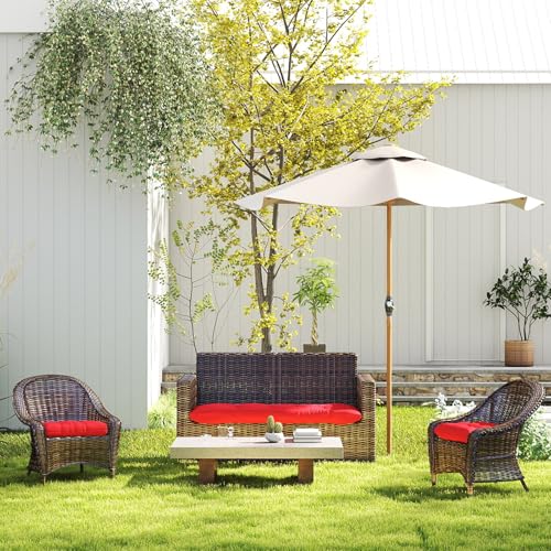 Outdoor Chair Cushions 22x22x4 Inch Set of 2, Red - color: Red, size: 22x22x4"