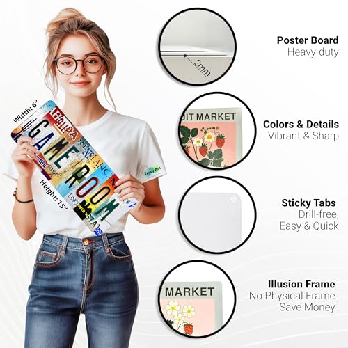 TracyArt Game Room Decor - Posters for Boys Room, Gaming Room Decor, Unframed 6" x 15"