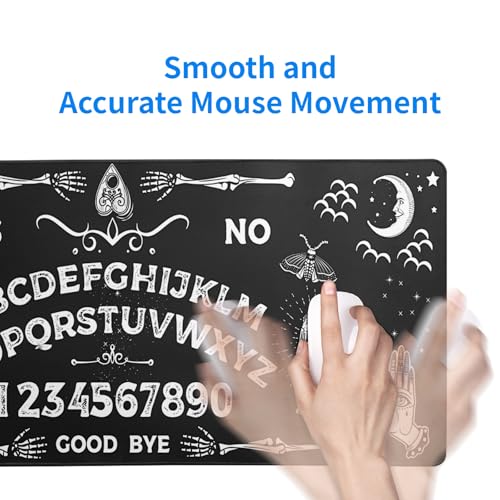 Mysterious Spirit Goth Gaming Mouse Pad 27.6x11.8 Inch Large Desk Mat Black Extended Pads Big Mousepad Non-Slip Rubber Base Keyboard Mat with Stitched Edges for Gaming Laptop Computer PC Desktop - color: Mysterious Spirit Goth