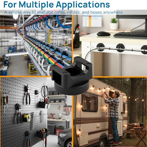 225-Pc Magnetic Cable Ties Set,Magnetic Zip Tie Mounts & Cable Ties | Magnetic Wire Holder, 25 Magnetic Cable Holders & 200 Zip Ties, Magnet Cable Tie Mounts for Cables, Wires, Cords, Hoses-22 mm - size: 22mm