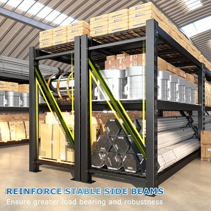 Bepatio 8250LBS Heavy Duty Garage Shelving,Storage Shelves Industrial Metal Shelving, 3-Tier Adjustable Shelves for Factory Warehouse Shop Storage Room 24" D × 60" W × 66" H, Black - size: 60"W x 24"D x 66"H, 3-Tier