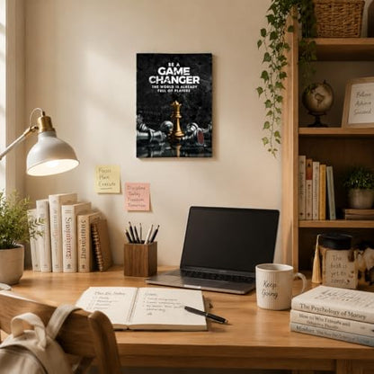 Inspirational Wall Art Be A Game Changer The World Is Already Full of Players Wall Decor International Chess Motivational Poster Canvas Painting Prints Wall Pictures for Home Decor Framed - size: 16"L x 24"W
