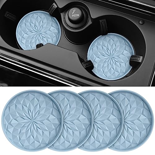 ME.FAN Car Coasters for Cup Holders [4 Pack] - 2.75In Silicone Auto Mug Mats - Universal Non-Slip Recessed Car Interior AccessoriesEther - color: 4 Pack-ether