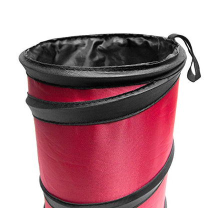 FH Group Automotive Waterproof Portable Collapsible Small Trash Can Garbage Container fits Most Cars,Waterproof,Polyethylene, SUVs, and Trucks Red - color: Red, style: Small