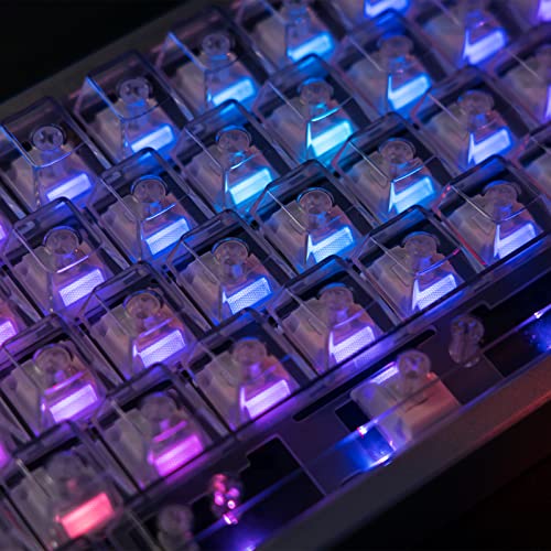 OOCTPK Chilkey 35pcs Morandi 5-Pin Linear Mechanical Keyboard Switches for Mechanical Keyboard, Focused Bottom-Out Feedback and Crisp, High-Transmittance PMMA Light Guide, Even RGB Illumination - color: Morandi purple-35Pcs