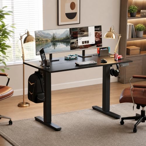Claiks Electric Standing Desk 40 x 24 Inches, Adjustable Height Motorized Sit Stand Desk with 3 Memory Presets & Cable Management, Space-Optimized Computer Workstation for Home Office & Bedroom, Black - color: Black, size: 40 Inch
