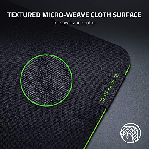 Razer Gigantus V2 Cloth Gaming Mouse Pad (Large): Thick, High-Density Foam - Non-Slip Base - Classic Black - color: Classic Black, size: 17L x 3W inches