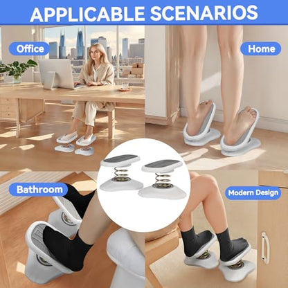 Foot Rest for Under Desk at Work ，Ergonomic Foot Stool Under Office Desk - Rocking for Fidgeters，Effectively Relaxes The Leg Muscles，2 Pieces Grey - color: Grey