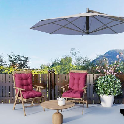 Outdoor Chair Cushions Set of 2, 42x21x4 Inch Patio Cushion for Dining/Rocking Chairs, High Back Soft Seat Pad with Ties, Indoor Outside Use, Fade-Resistant & Waterproof, Burgundy - color: Burgundy